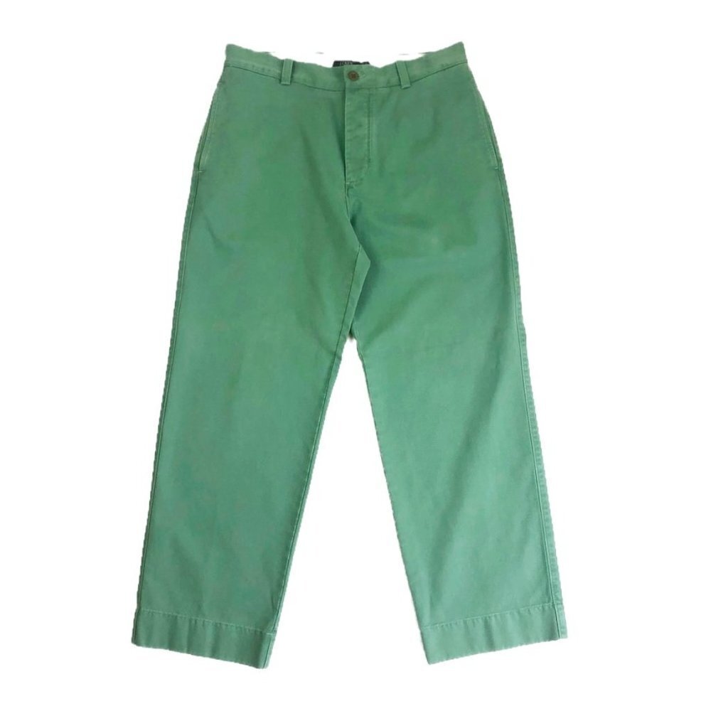 J. Crew Chino Pants Men's Size 33 x 30 Jade Green Relaxed Fit Trouser Preppy